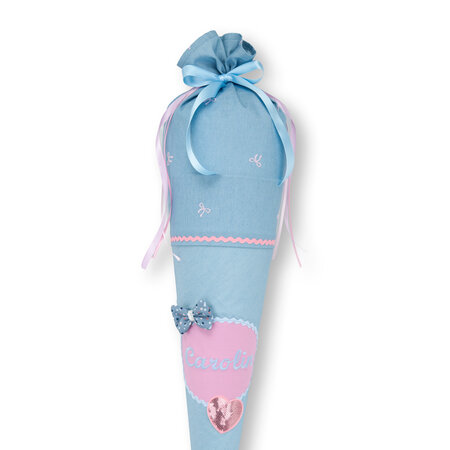 crêpes suzette Schultüte aus Stoff Schleife & Herz | personalisiert