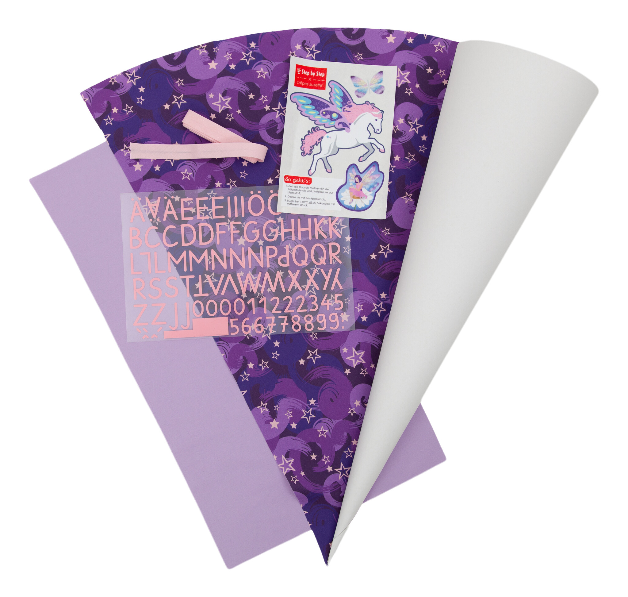 crêpes suzette Nähset für Stoffschultüte Pegasus Liv – Step by Step x crêpes suzette | Schultüte selber nähen – Nähset Pegasus Liv