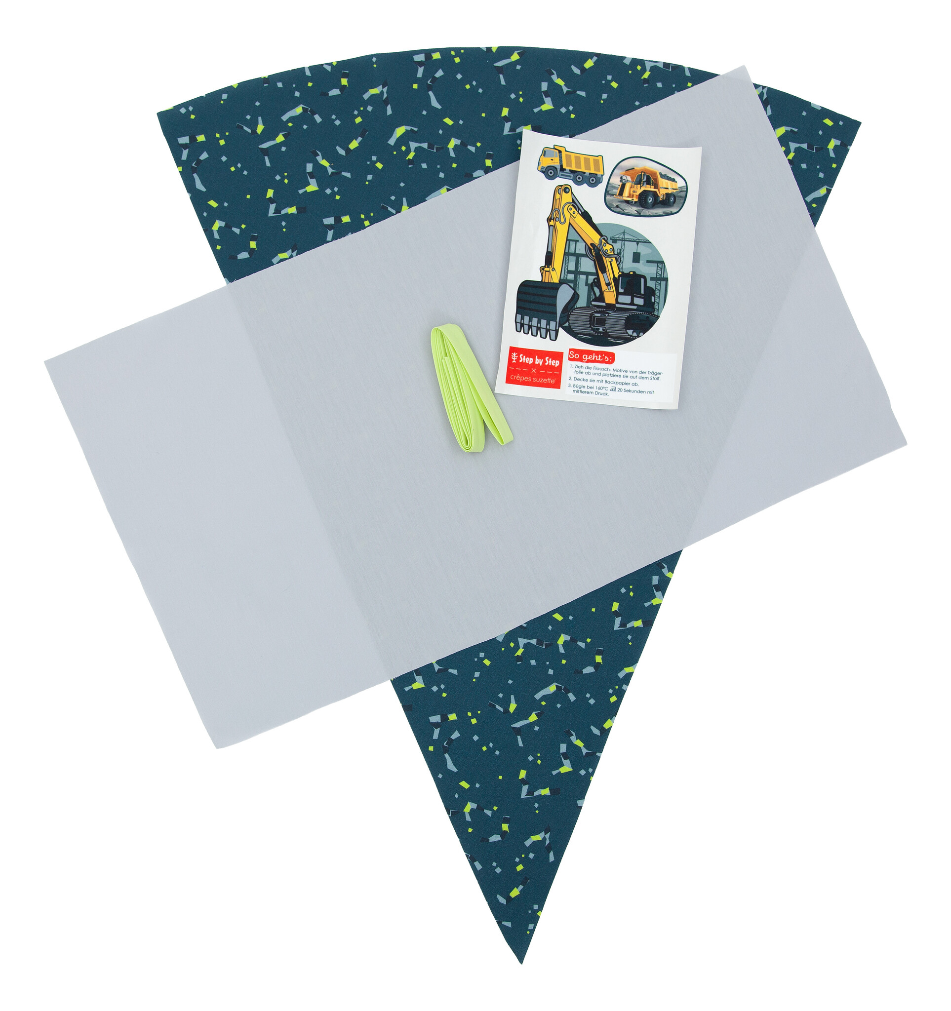 crêpes suzette Nähset für Stoffschultüte Bagger Rocco – Step by Step x crêpes suzette | Schultüte selber nähen – Nähset Bagger Rocco