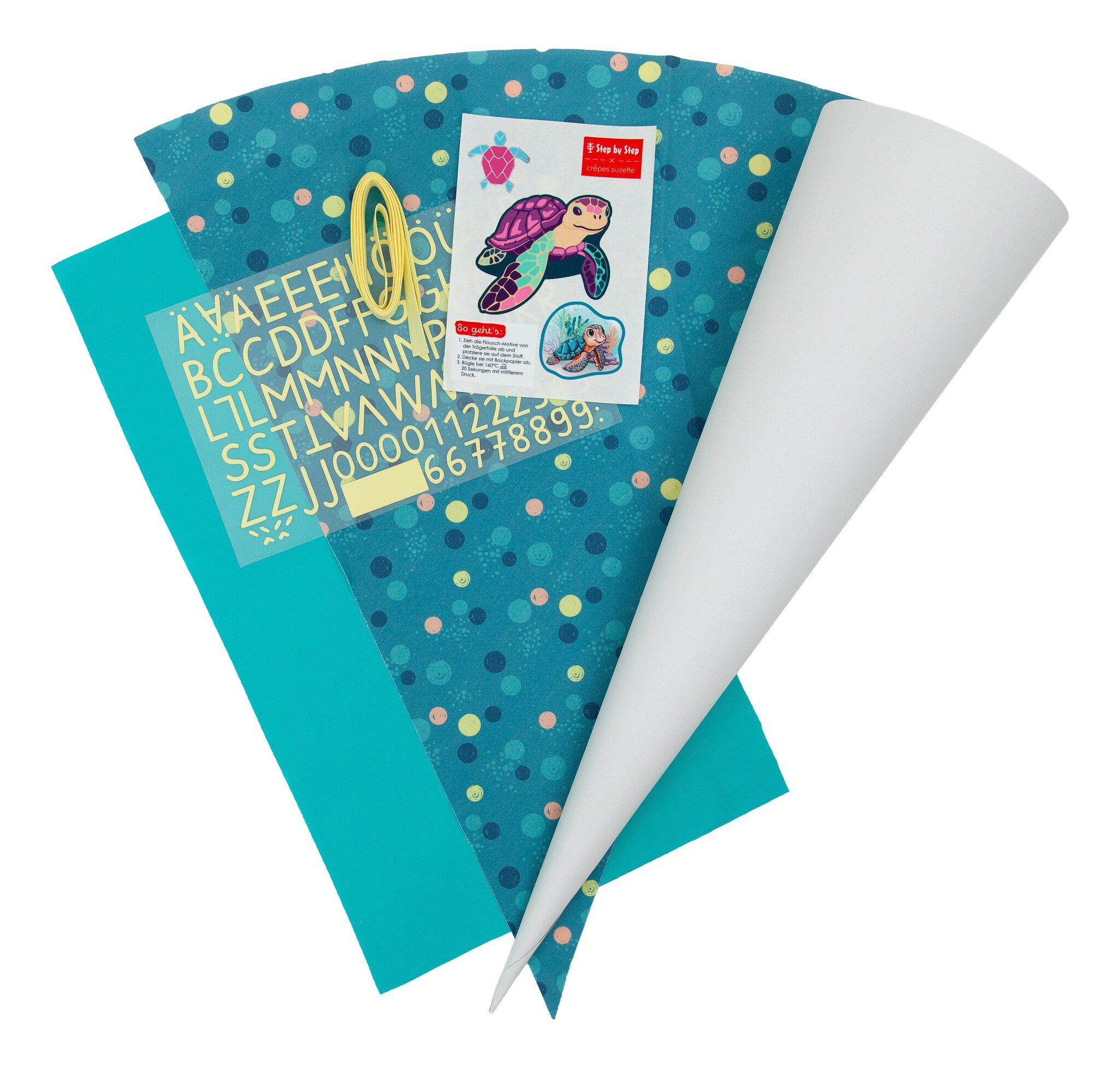 crêpes suzette Nähset für Stoffschultüte Turtle Josie – Step by Step x crêpes suzette | Schultüte selber nähen – Nähset Turtle Josie