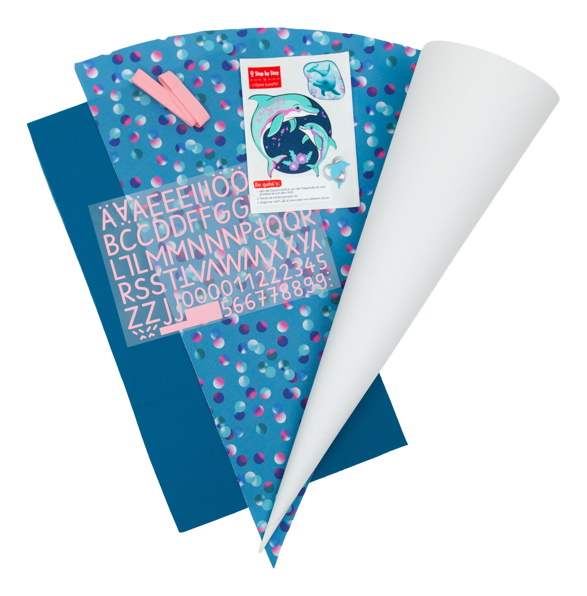 crêpes suzette Nähset für Stoffschultüte Dolphin Finja – Step by Step x crêpes suzette | Schultüte selber nähen – Nähset Dolphin Finja