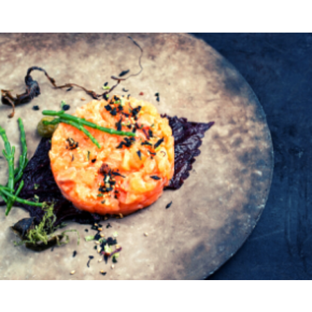 Raw salmon tartare