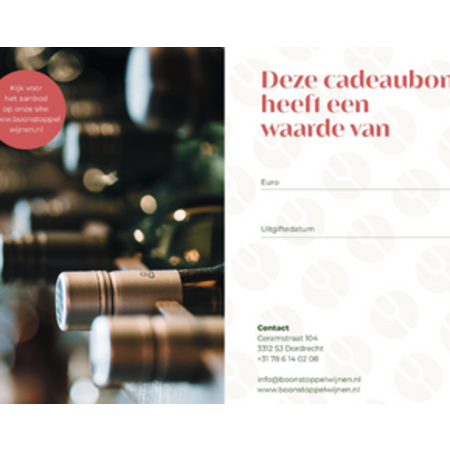 Cadeaubon Boonstoppel Wijnen €25.-