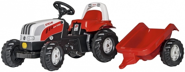 ROLLY TOYS ROLLY TOYS STEYR TRACTOR MET AANHANGER, ROOD/WIT
