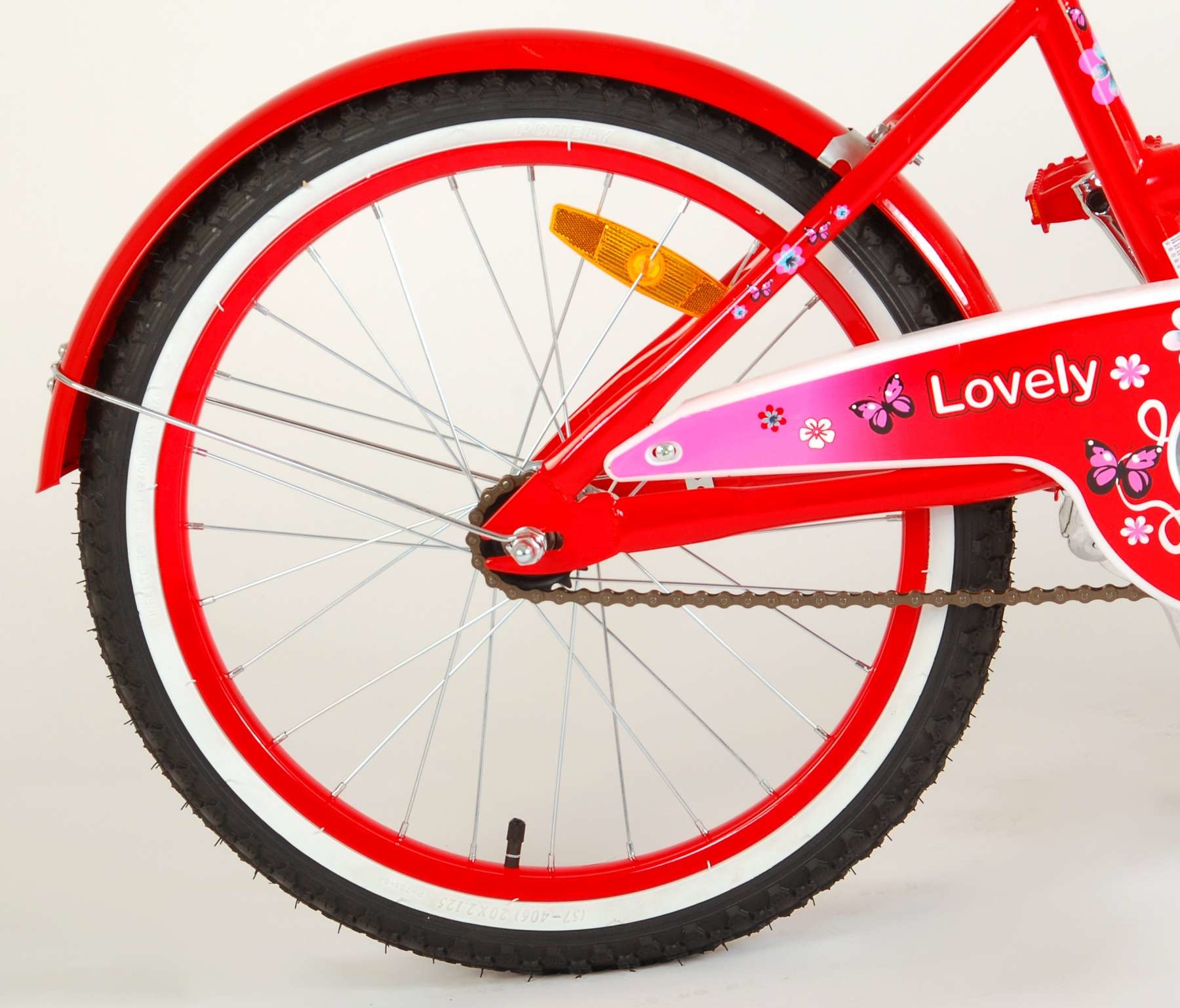 VOLARE VOLARE LOVELY 20 INCH KINDERFIETS, ROOD WIT