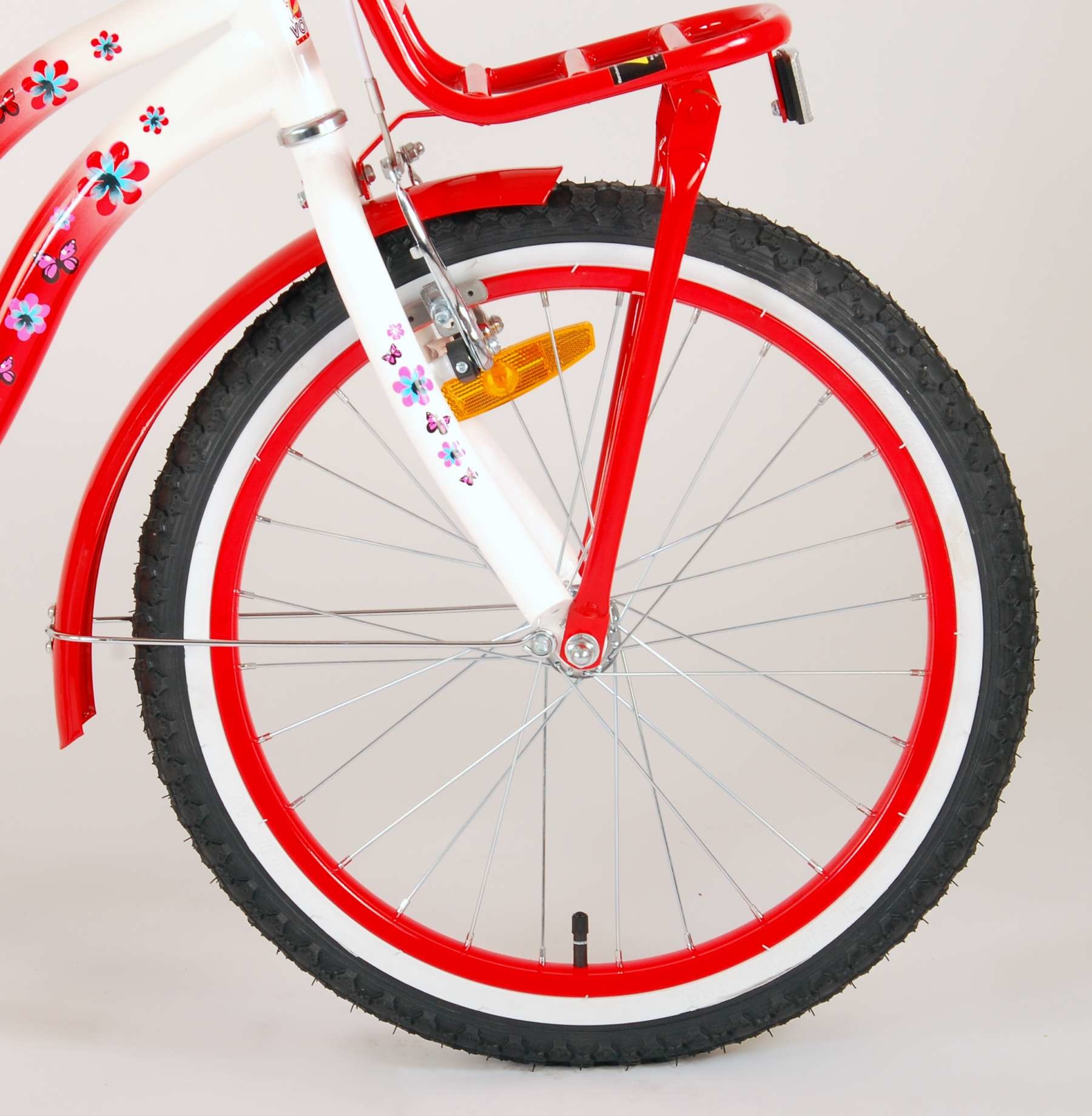 VOLARE VOLARE LOVELY 20 INCH KINDERFIETS, ROOD WIT