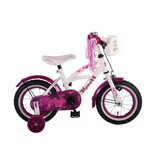 Volare Heart Cruiser Children's Bicycle - Girls - 12 inch - White/Purple