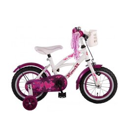 Volare Heart Cruiser Kinderfahrrad - Mädchen - 12 Zoll - Weiß/Lila