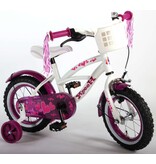 Volare Heart Cruiser Children's Bicycle - Girls - 12 inch - White/Purple