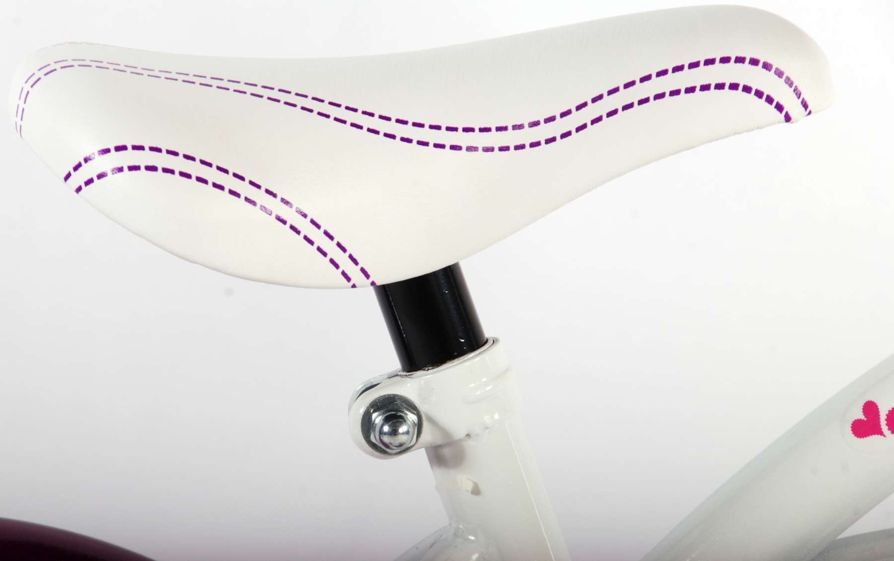 Volare Heart Cruiser Children's Bicycle - Girls - 12 inch - White/Purple
