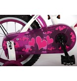 Volare Heart Cruiser Children's Bicycle - Girls - 12 inch - White/Purple