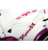 Volare Heart Cruiser Children's Bicycle - Girls - 12 inch - White/Purple