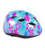 Volare Kinder Fietshelm - XS - Blauw Roze Bloemetjes - 47-51 cm - extra klein model