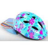 Volare Kinder Fietshelm - XS - Blauw Roze Bloemetjes - 47-51 cm - extra klein model