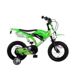 Volare Motorrad Kinderfahrrad - Jungen - 12 Zoll - Grün - Zwei Handbremsen