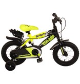 Volare Sportivo Children's Bicycle - Boys - 12 inch - Neon Yellow Black - Two handbrakes - 95% assembled