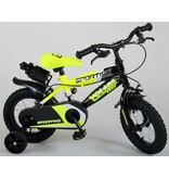 Volare Sportivo Children's Bicycle - Boys - 12 inch - Neon Yellow Black - Two handbrakes - 95% assembled