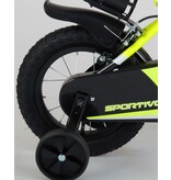 Volare Sportivo Children's Bicycle - Boys - 12 inch - Neon Yellow Black - Two handbrakes - 95% assembled