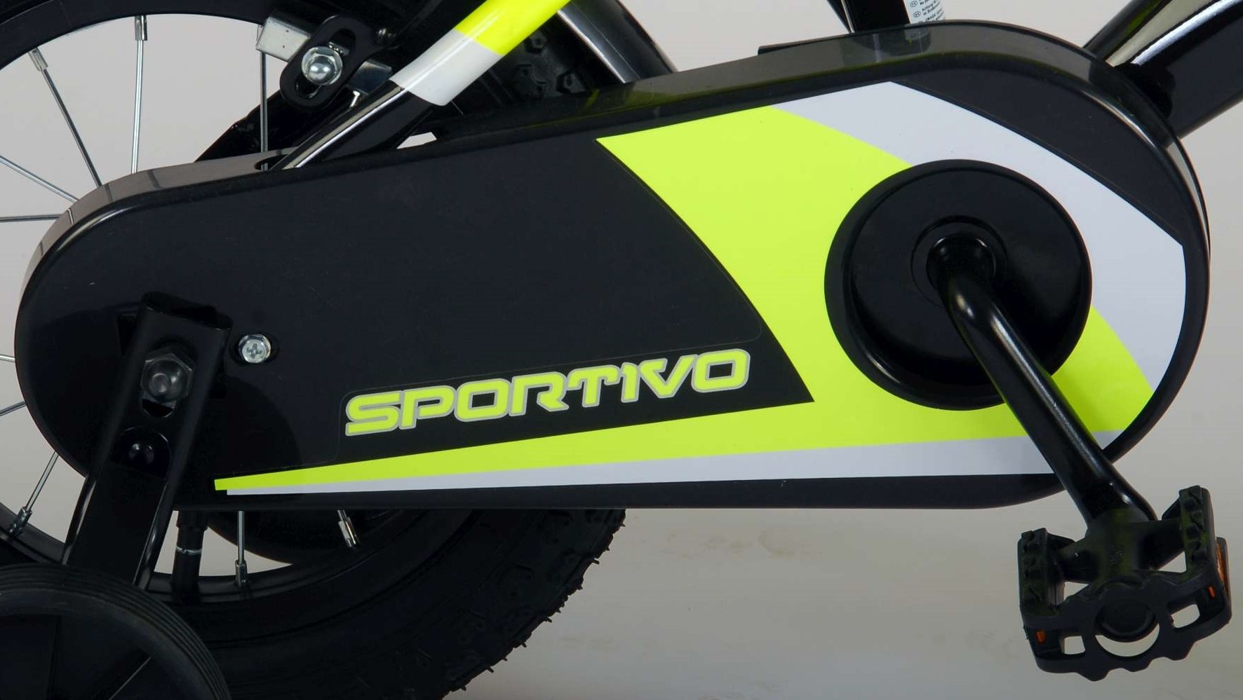 Volare Sportivo Children's Bicycle - Boys - 12 inch - Neon Yellow Black - Two handbrakes - 95% assembled
