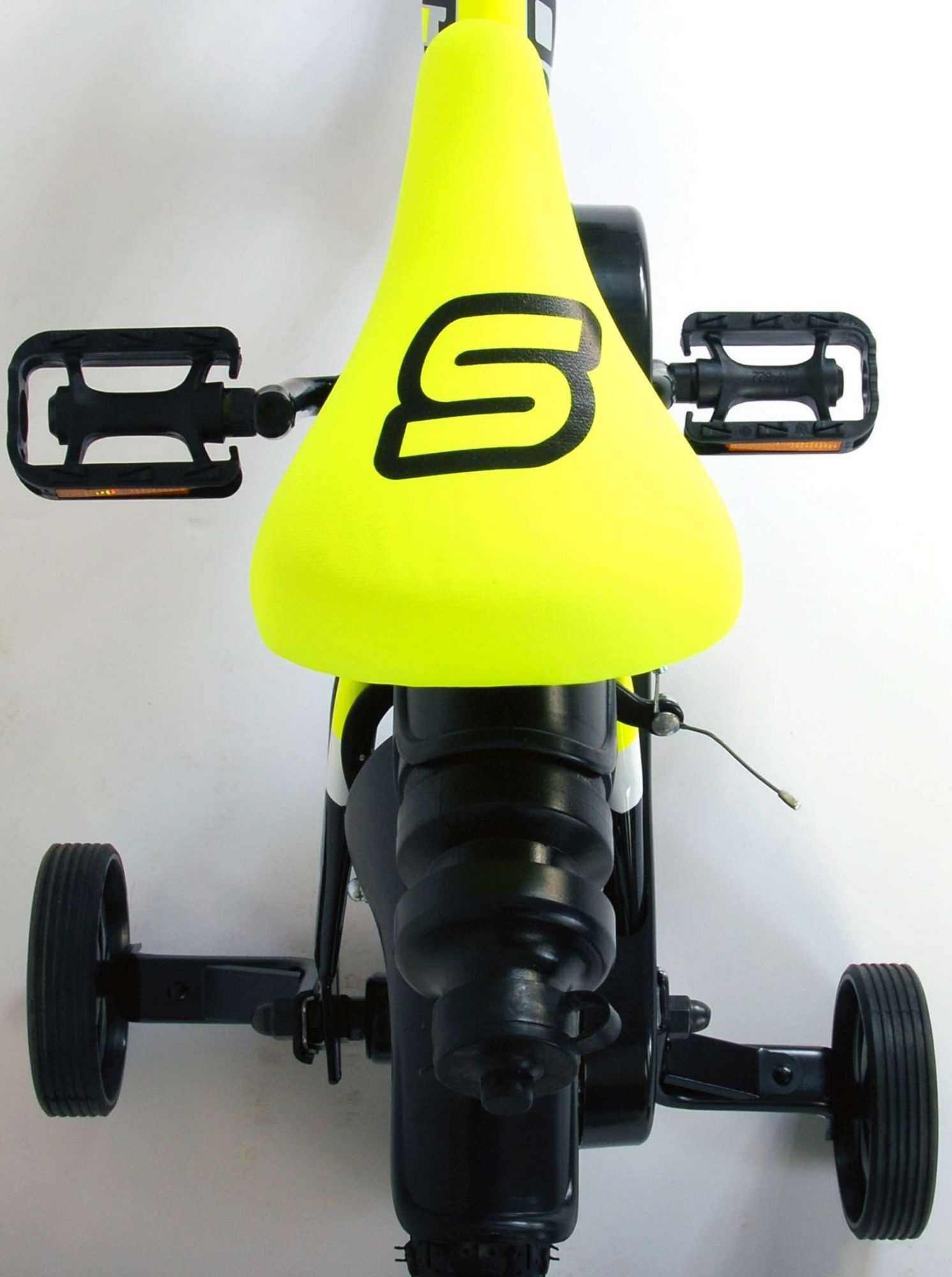 Volare Sportivo Children's Bicycle - Boys - 12 inch - Neon Yellow Black - Two handbrakes - 95% assembled