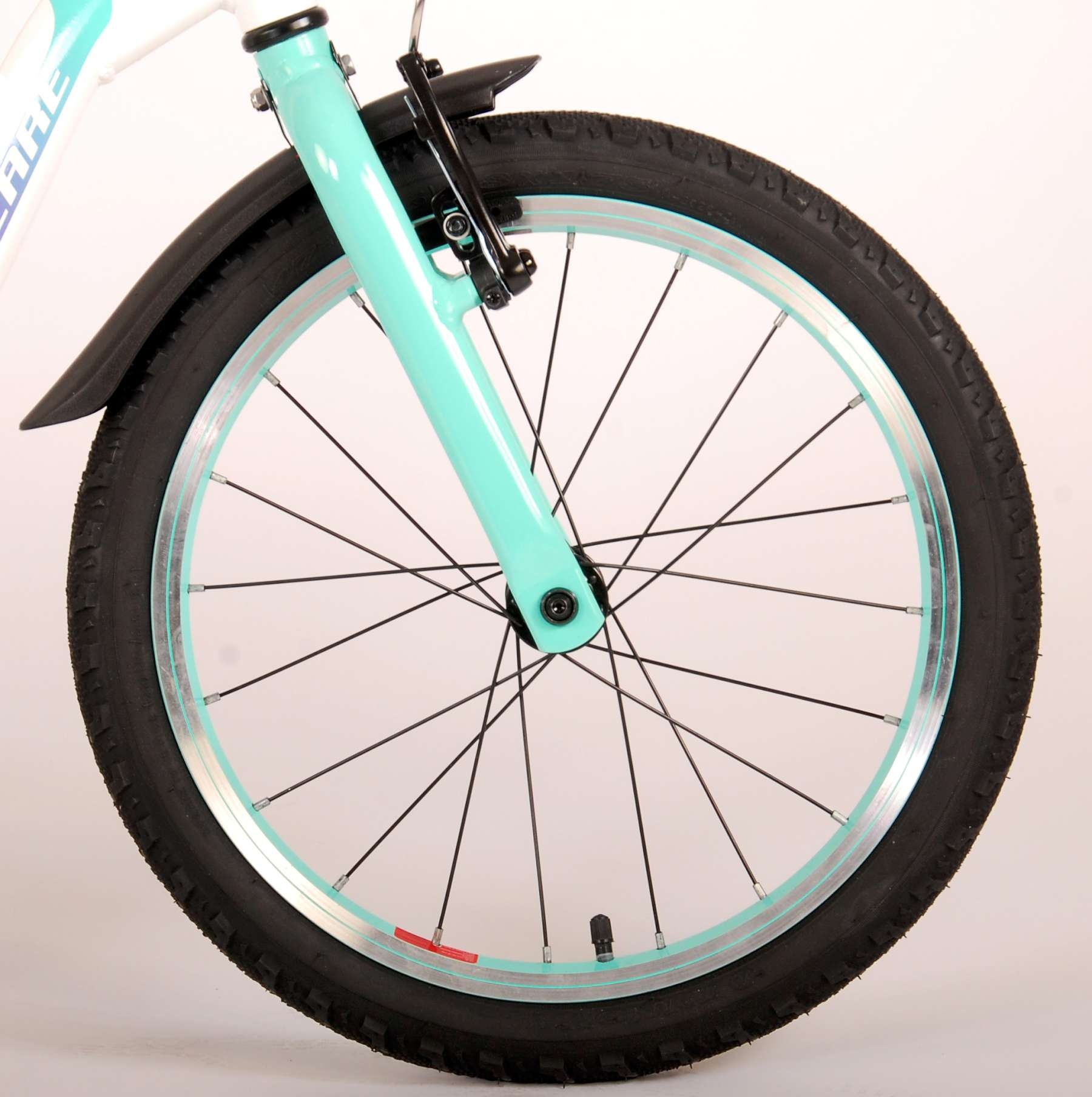Volare Glamour Kinderfahrrad - Mädchen - 18 Zoll - Weiß/Mintgrün - Prime Collection