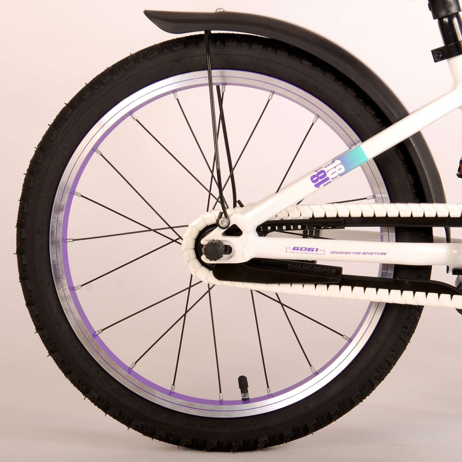 Volare Glamour Kinderfahrrad - Mädchen - 18 Zoll - Weiß/Mintgrün - Prime Collection