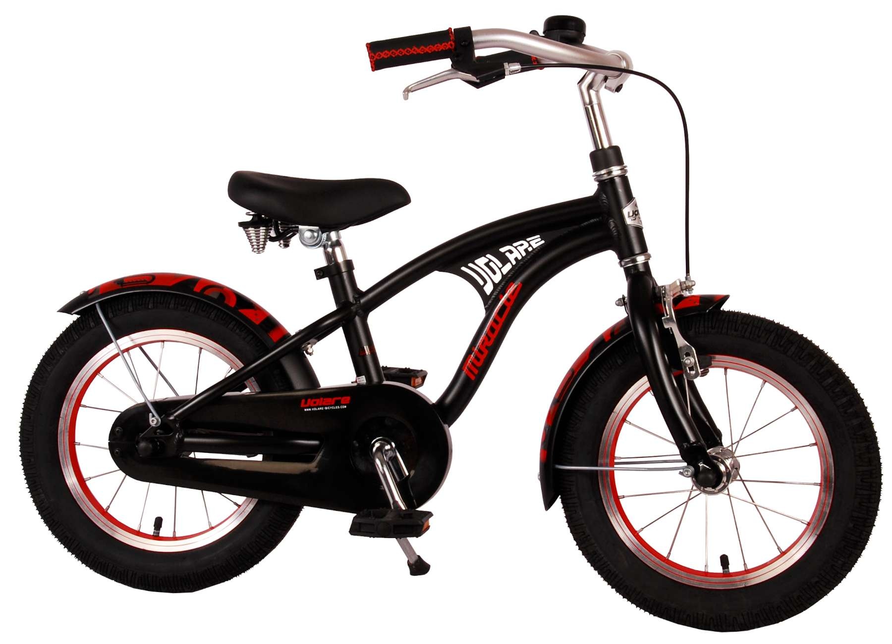 Volare Miracle Cruiser Kinderfahrrad - Jungen - 14 Zoll - Mattschwarz - Prime Collection