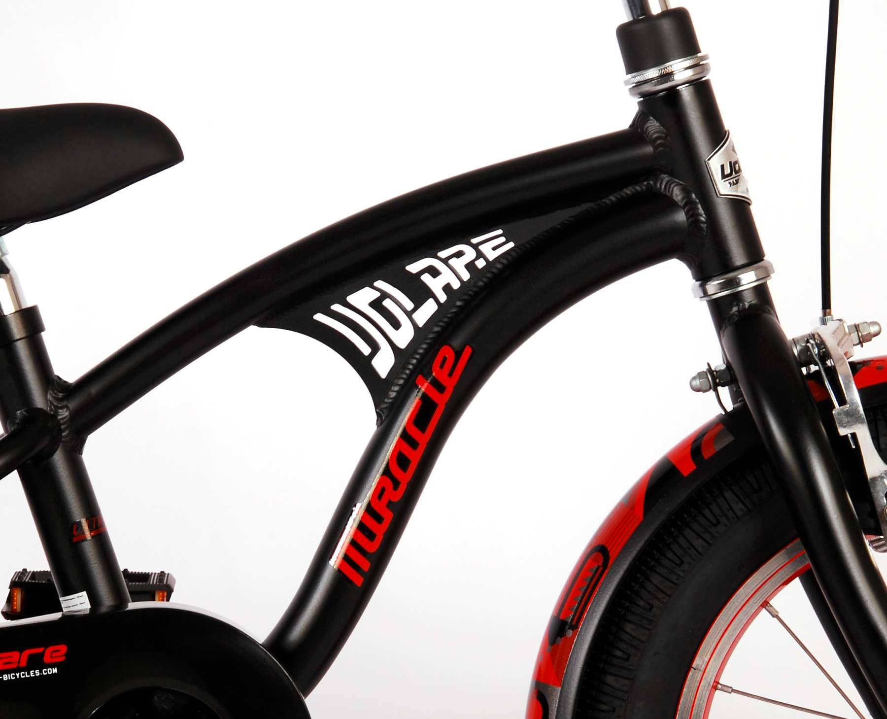 Volare Miracle Cruiser Kinderfahrrad - Jungen - 14 Zoll - Mattschwarz - Prime Collection