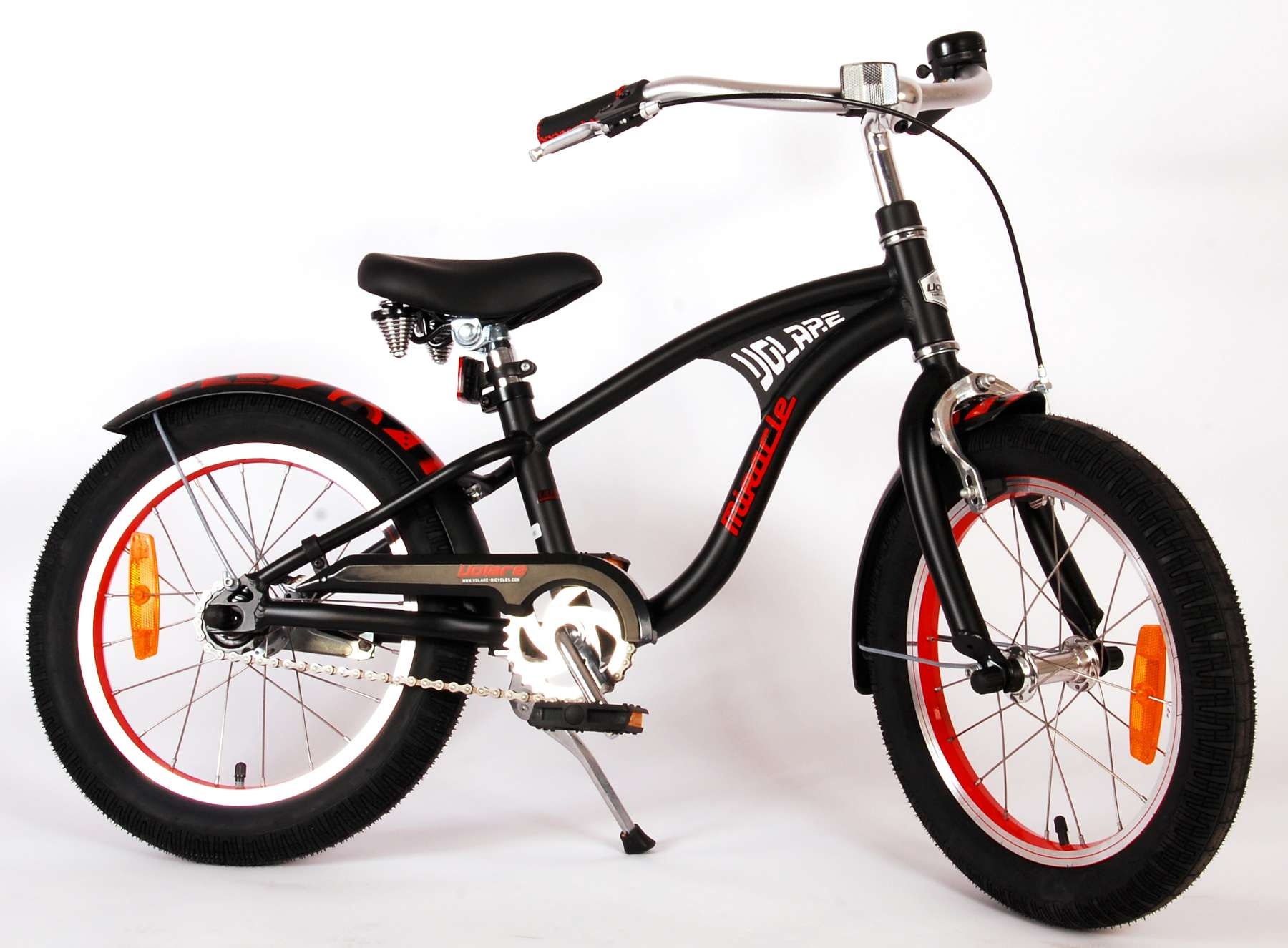 Volare Miracle Cruiser Kinderfiets - Jongens - 16 inch - Mat Zwart - Prime Collection