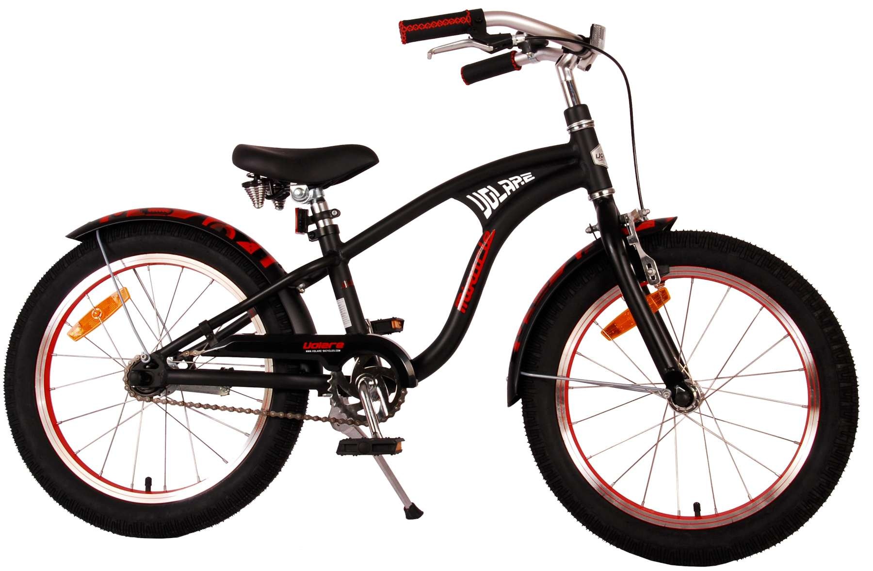 Volare Miracle Cruiser Kinderfahrrad - Jungen - 18 Zoll - Mattschwarz - Prime Collection