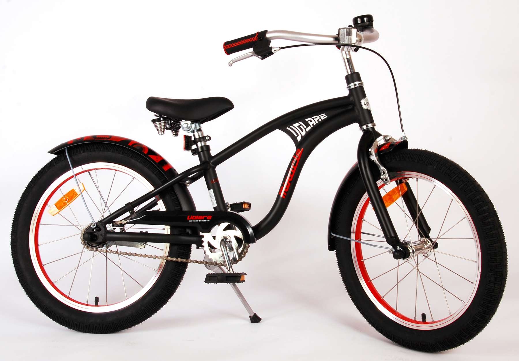 Volare Miracle Cruiser Kinderfahrrad - Jungen - 18 Zoll - Mattschwarz - Prime Collection