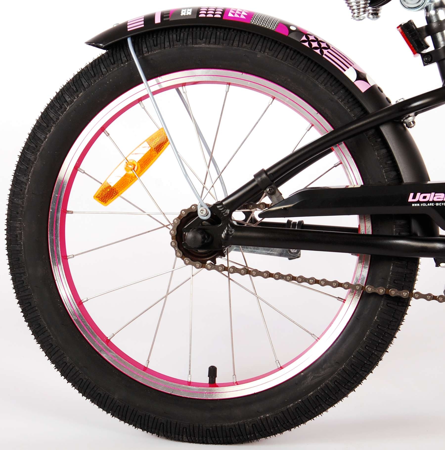 Volare Miracle Cruiser Kinderfahrrad - Mädchen - 18 Zoll - Mattschwarz - Prime Collection