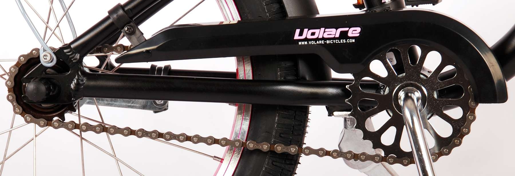 Volare Miracle Cruiser Kinderfahrrad - Mädchen - 18 Zoll - Mattschwarz - Prime Collection