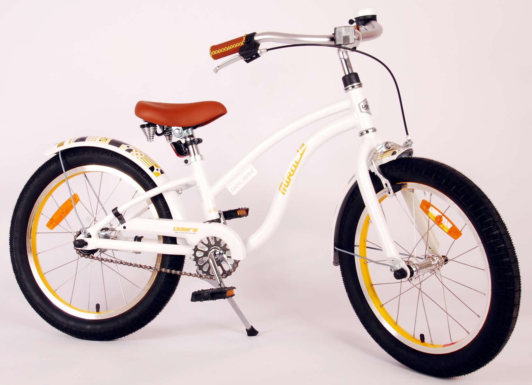 Volare Miracle Cruiser Kinderfahrrad - Mädchen - 18 Zoll - Weiß - Prime Collection