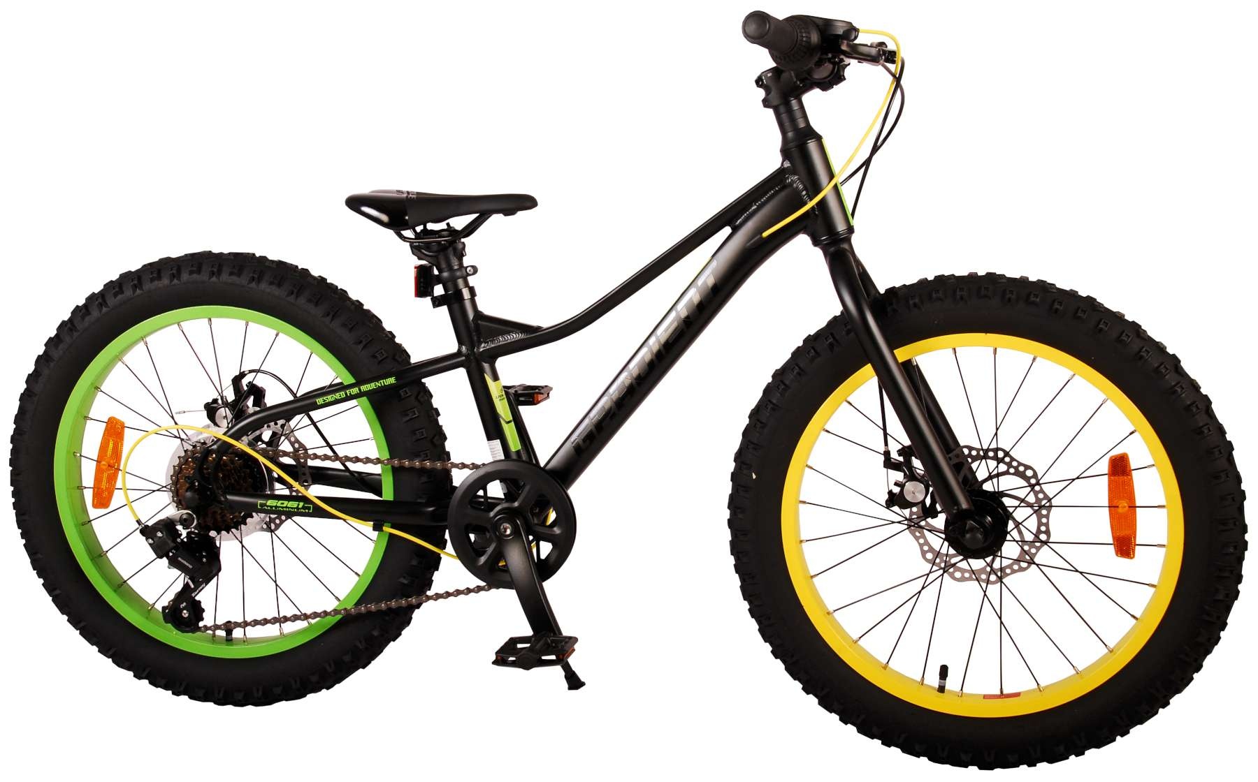 Volare Gradient Children's Bicycle – Boys – 20 inch – Black Yellow Green – 6 speed – Prime Collection