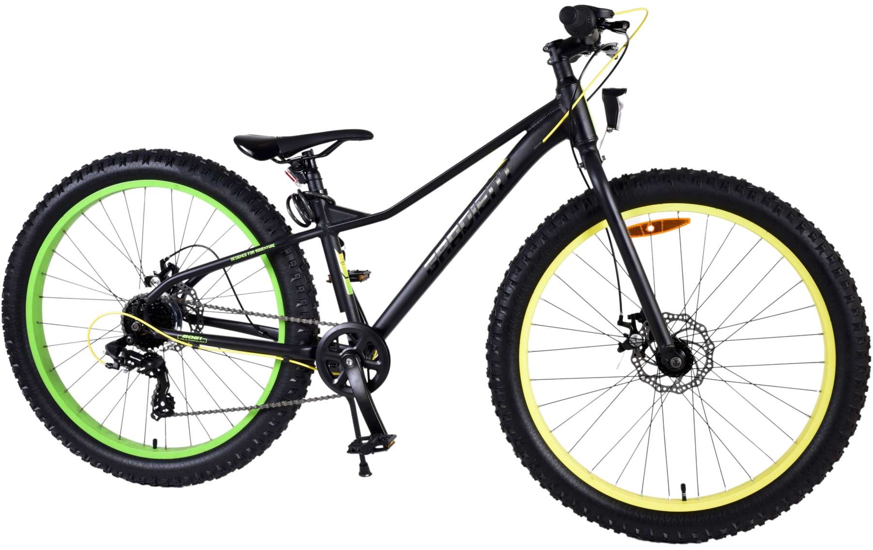 Volare Gradient Kinderfahrrad - Jungen - 26 Zoll - Schwarz Gelb Grün - 7-Gang - Prime Collection