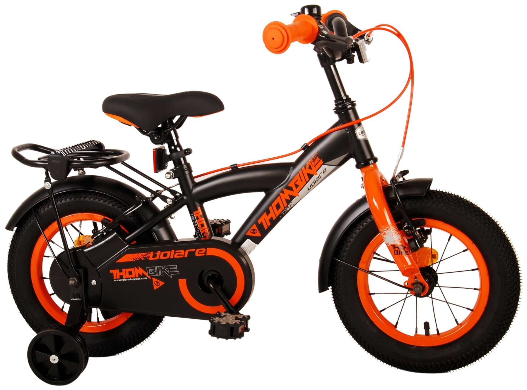 Volare Thombike Children's bike - Boys - 12 inch - Black Orange - Two Hand Brakes