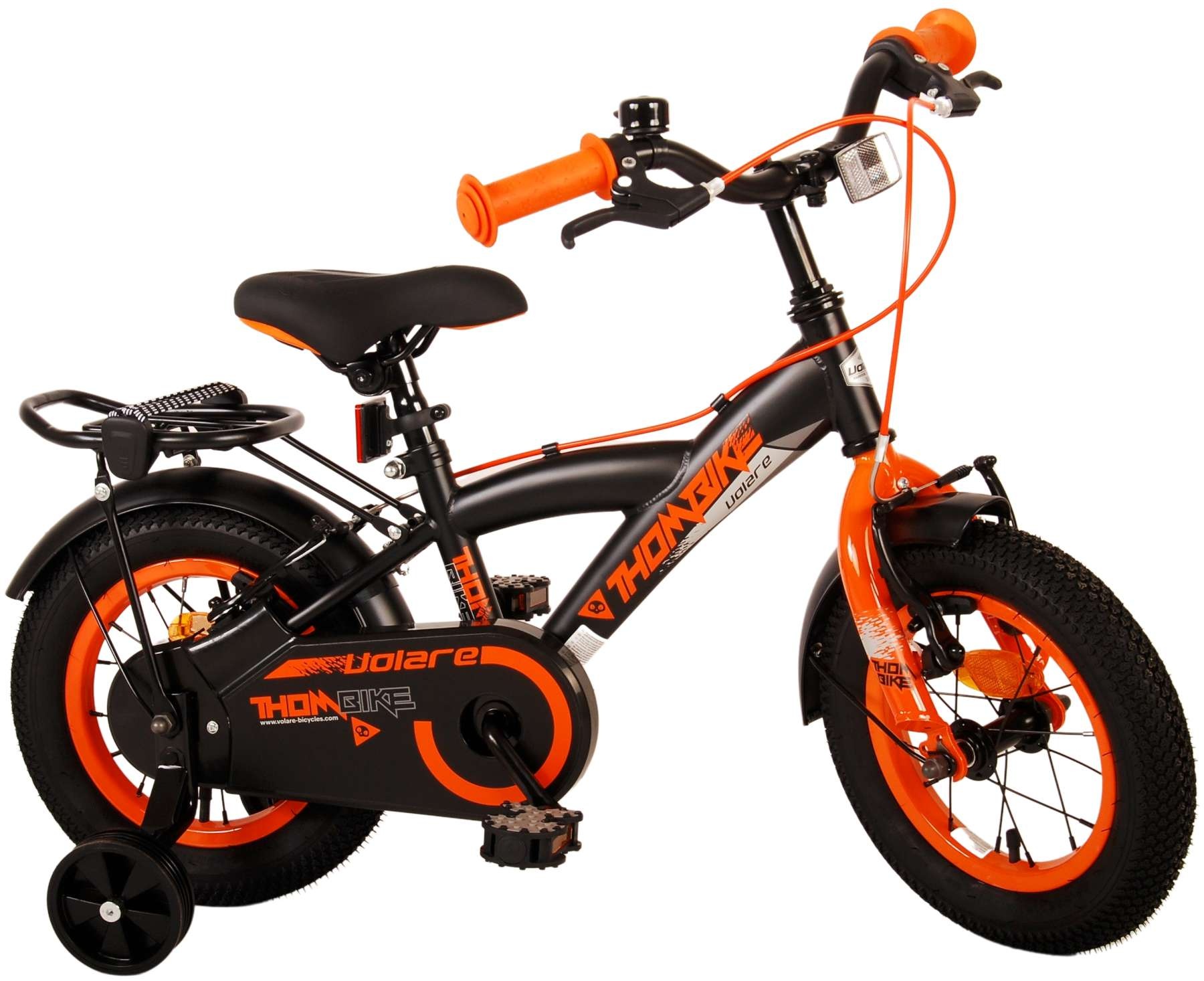 Volare Thombike Kinderfiets - Jongens - 12 inch - Zwart Oranje - Twee Handremmen