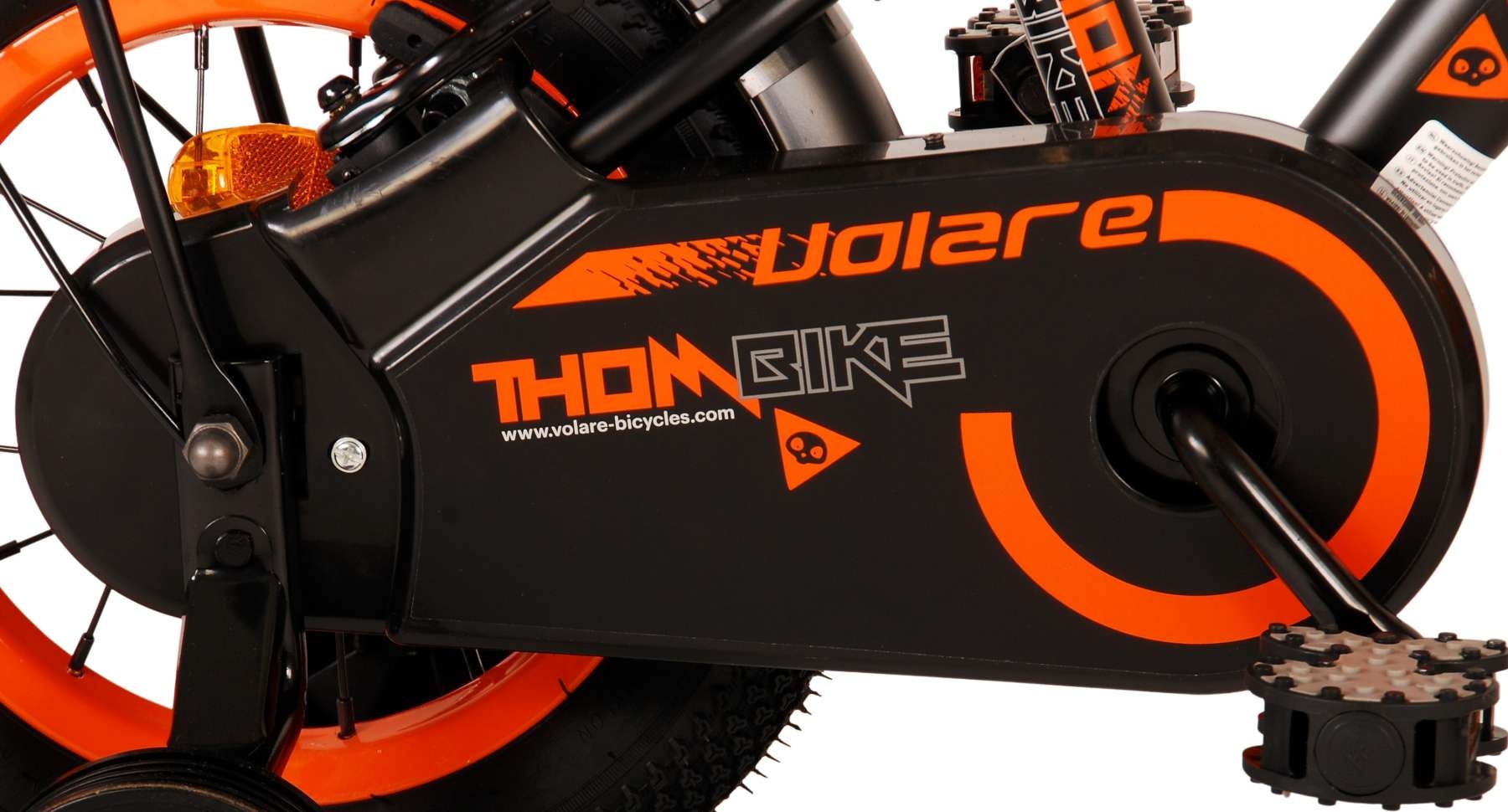 Volare Thombike Children's bike - Boys - 12 inch - Black Orange - Two Hand Brakes