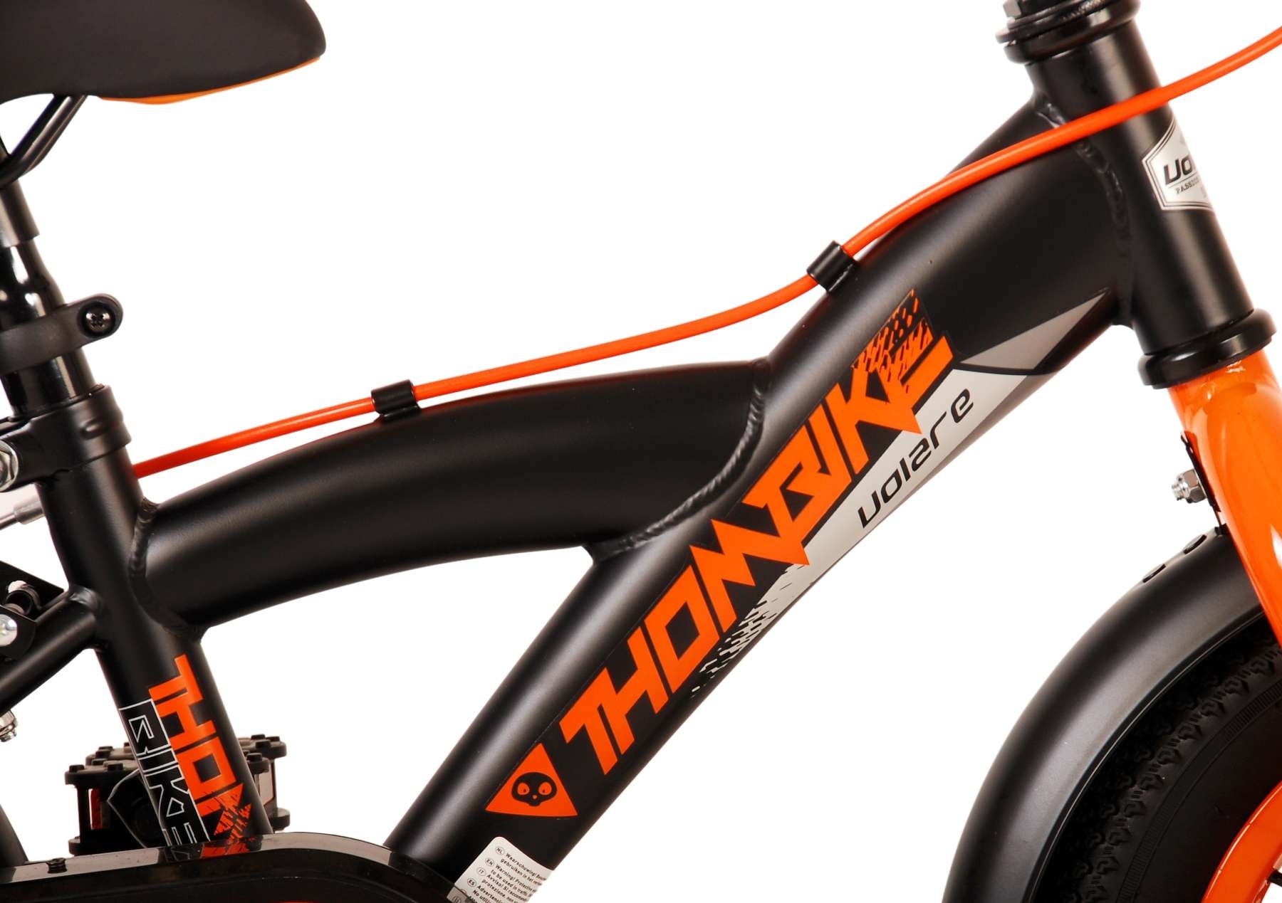 Volare Thombike Children's bike - Boys - 12 inch - Black Orange - Two Hand Brakes