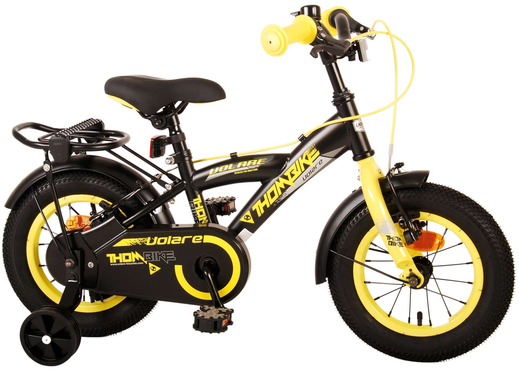 Volare Thombike Children's bike - Boys - 12 inch - Black Yellow - Two Hand Brakes