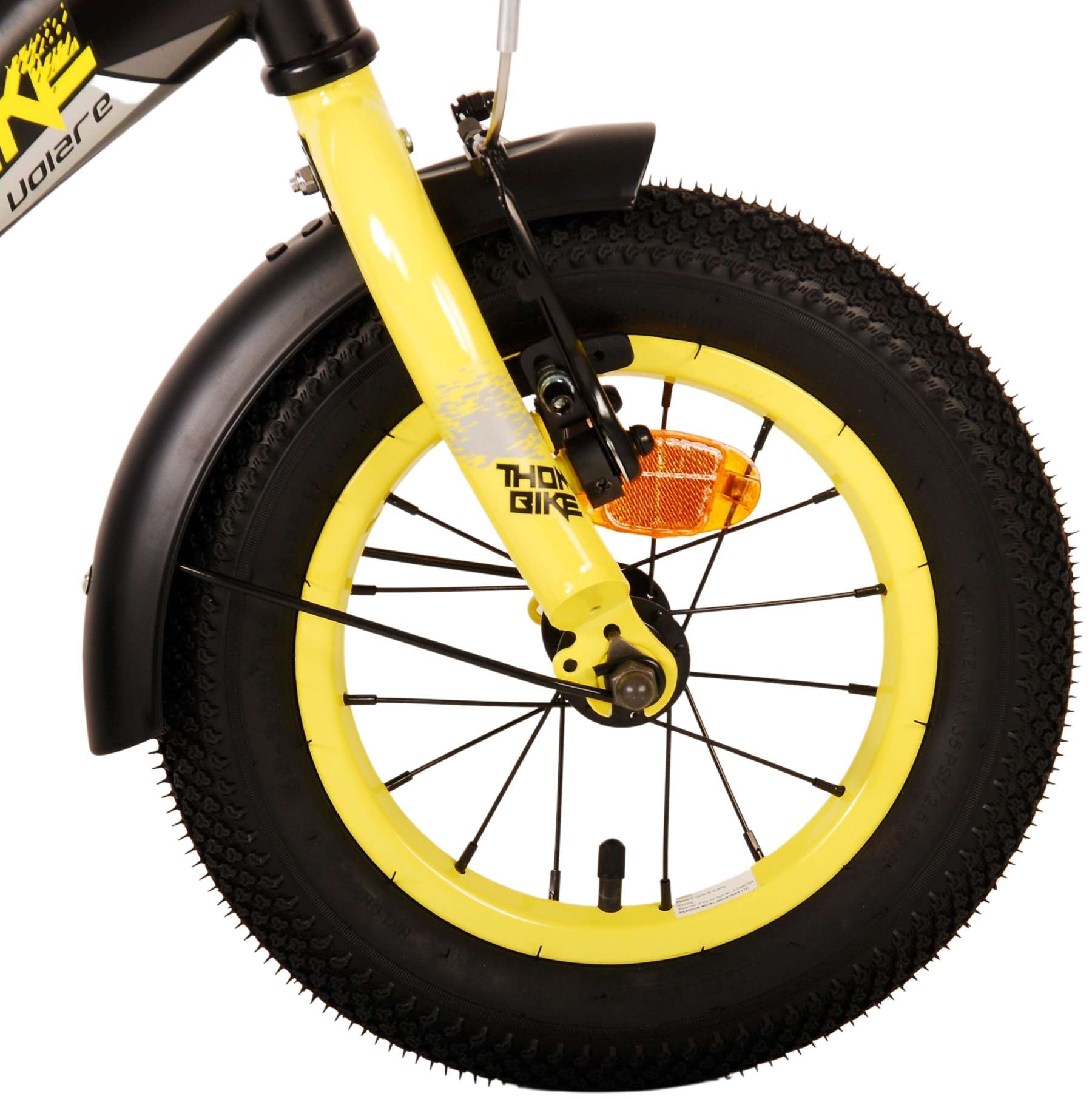 Volare Thombike Children's bike - Boys - 12 inch - Black Yellow - Two Hand Brakes