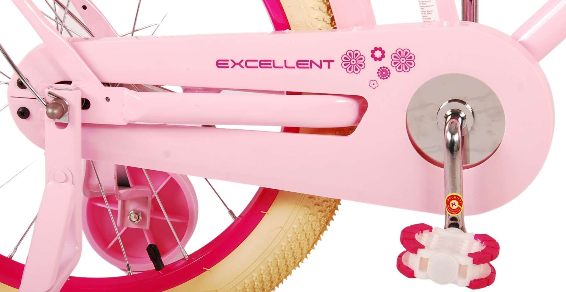 Volare Excellent Kinderfahrrad - Mädchen - 18 Zoll - Pink - 95% montiert