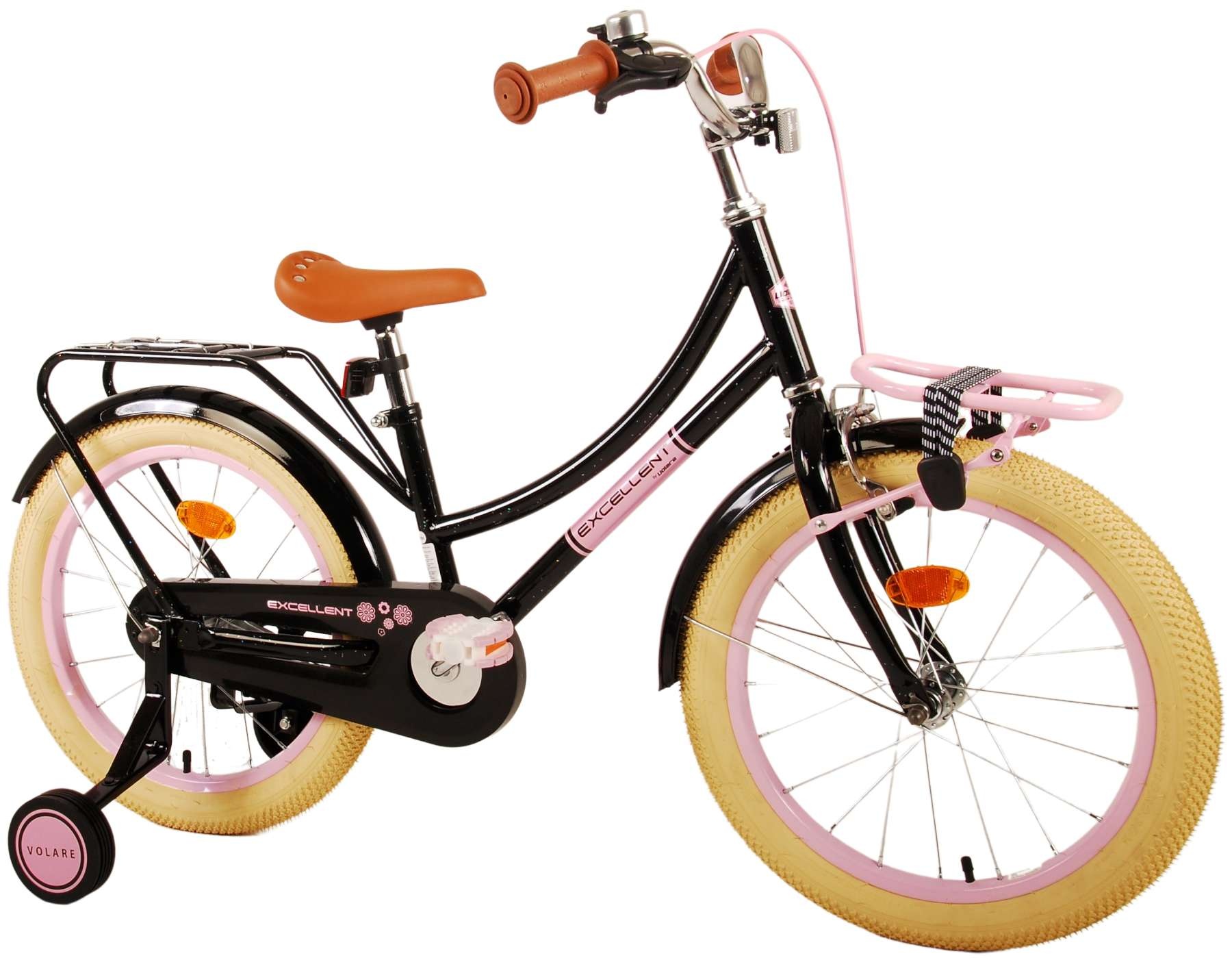Volare Excellent Kinderfahrrad - Mädchen -18 Zoll - Schwarz - 95% zusammengebaut