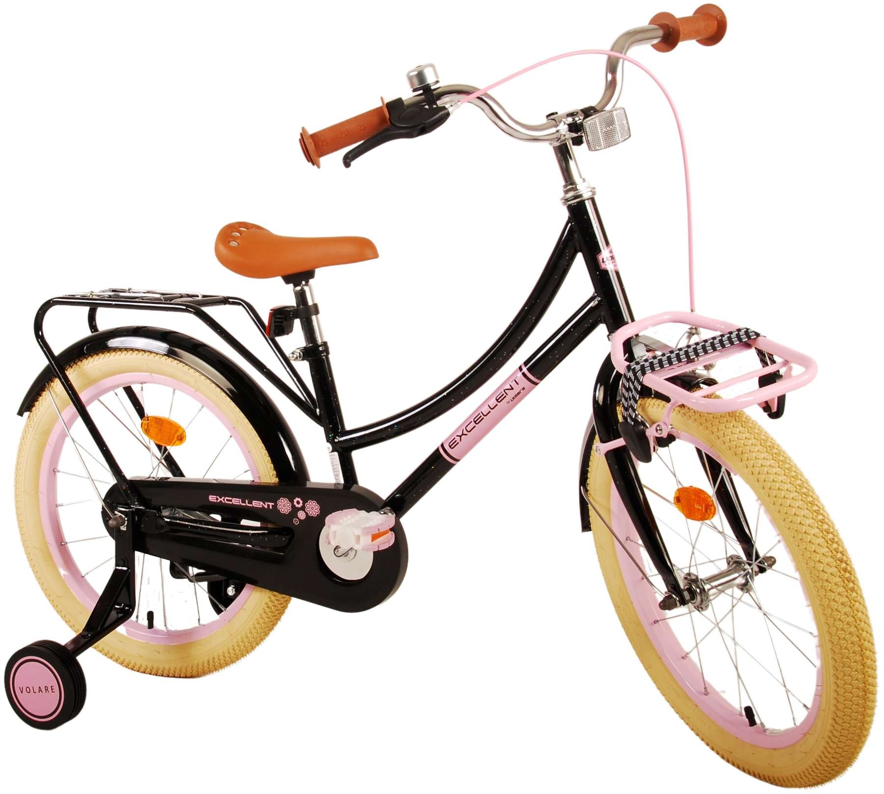 Volare Excellent Kinderfahrrad - Mädchen -18 Zoll - Schwarz - 95% zusammengebaut