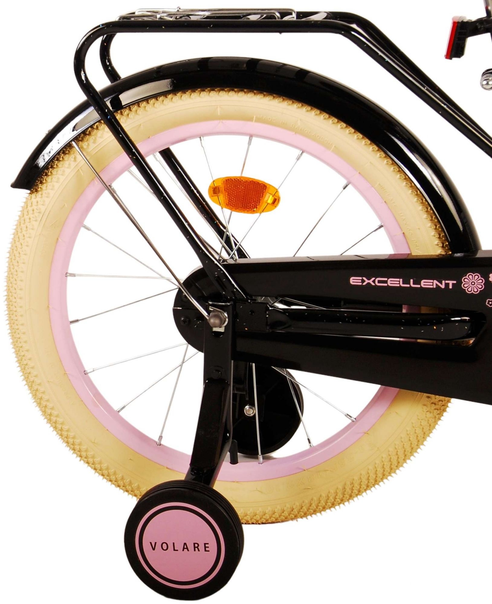 Volare Excellent Kinderfahrrad - Mädchen -18 Zoll - Schwarz - 95% zusammengebaut
