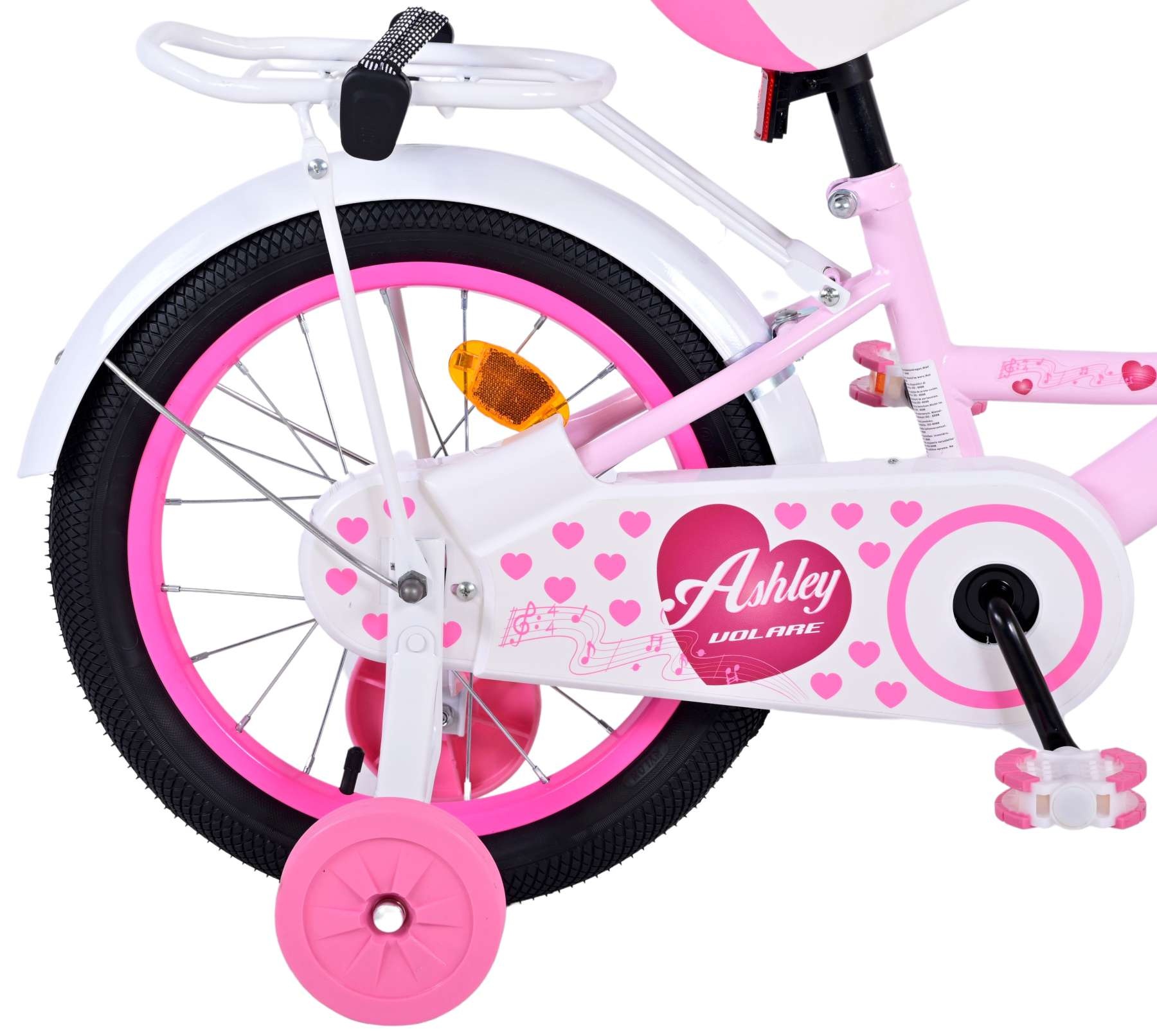 Volare Ashley Kinderfahrrad - Mädchen - 16 Zoll - Rosa