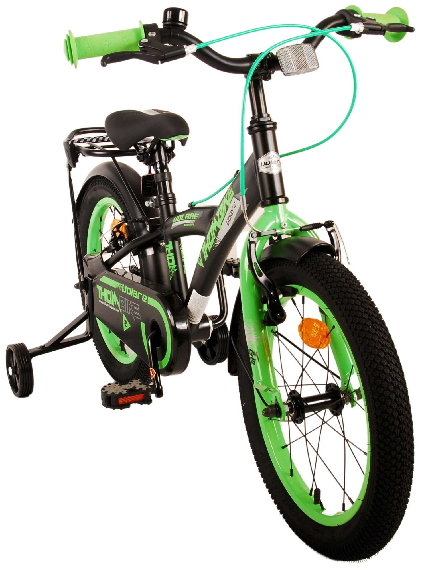 Volare Thombike Kinderfiets - Jongens - 16 inch - Zwart Groen - Twee Handremmen