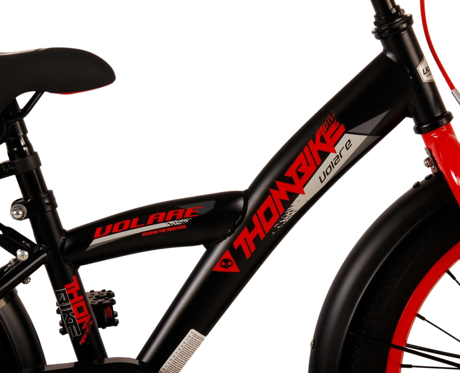 Volare Thombike Kinderfahrrad - Jungen - 18 Zoll - Schwarz Rot