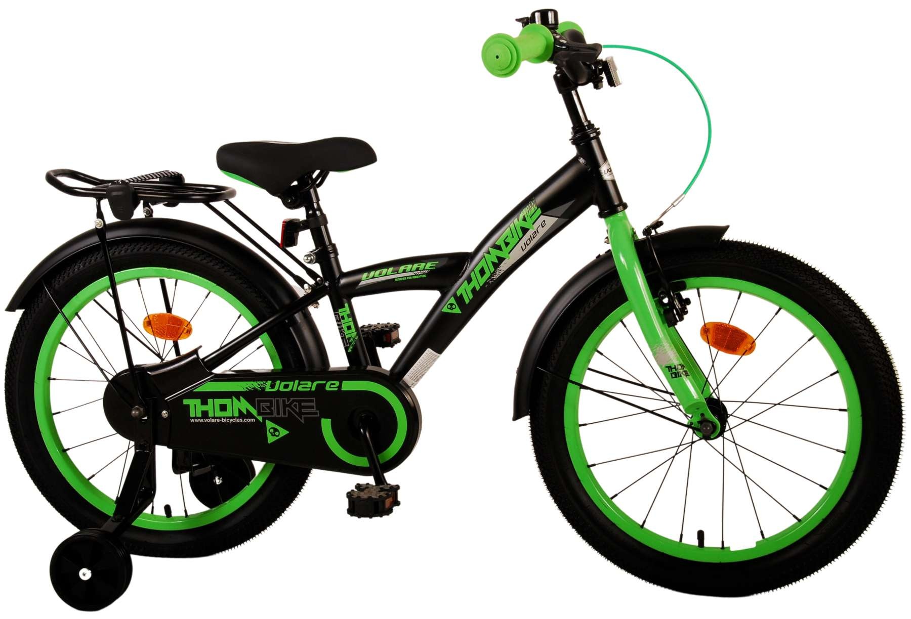 Volare Thombike Kinderfahrrad - Jungen - 18 Zoll - Schwarz Grün